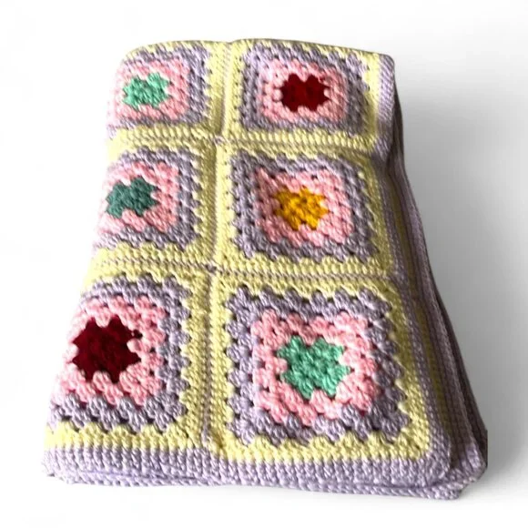 NWT Handmade Afgan Crochet Blanket Throw 55" x 47" - Picture 1 of 9